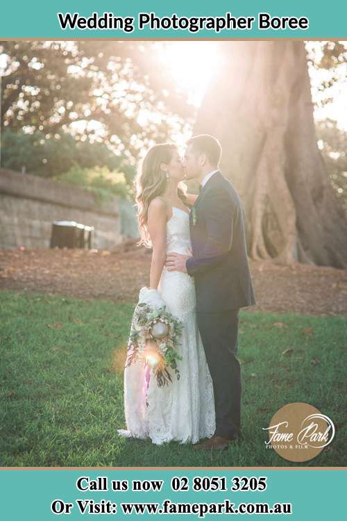 Photo of the Bride and the Groom kissing Boree NSW 2800