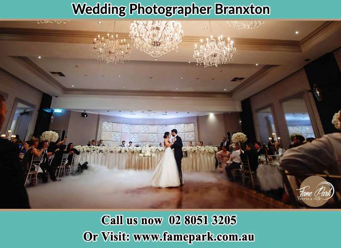 Photo of bride and groom dancing Branxton