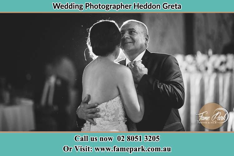 Photo of the Bride and her father dancing Heddon Greta NSW 2321