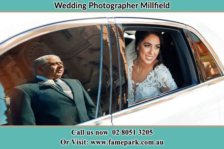 Bride inside the Bridal Car Millfield