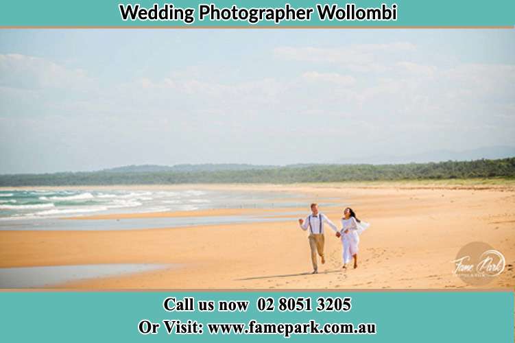 Photo of the Groom and the Bride at the sea shore Wollombi NSW 2325